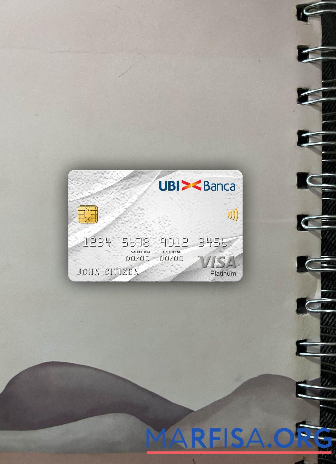 Downloadable Italy UBI bank visa platinum card photolook front example